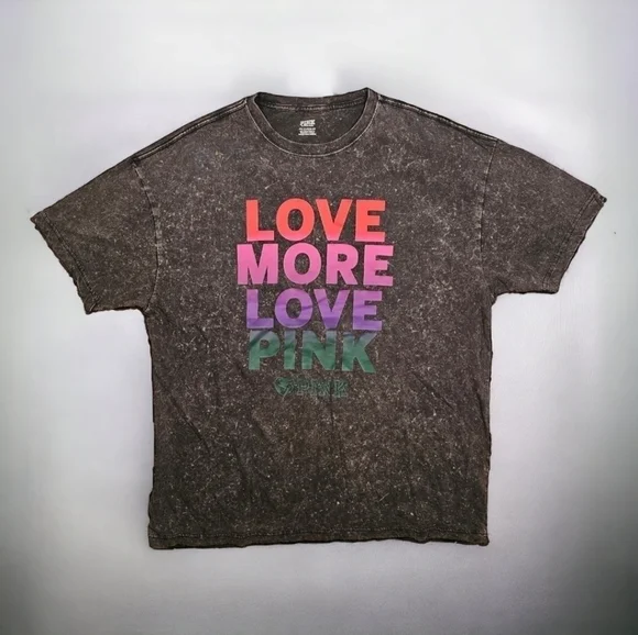 Victoria's Secret PINK Oversized Logo T-shirt Grey NWT - Picture 1 of 4